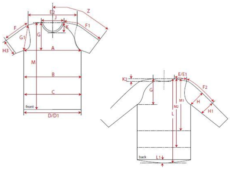 SIZECHART T-Shirts BYB BY028 Shaped Long Tee (Longshirt) Unisex